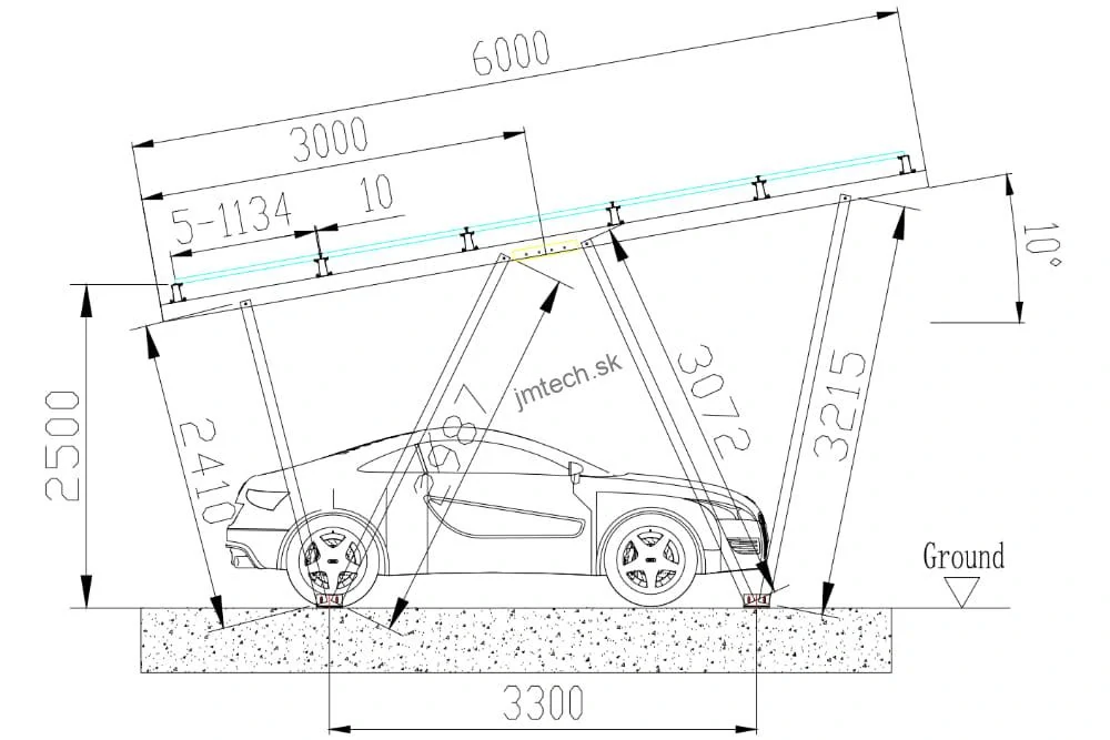 Carport pre 3 autá hliníkový 