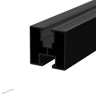 Montážny profil H 40x40 M8/M10 2,4m čierny pre šesťhranné skrutky