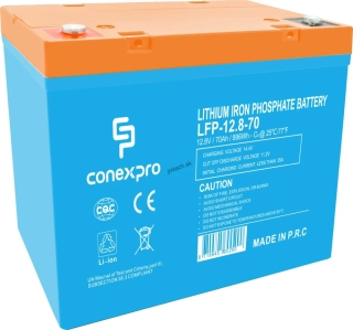 Conexpro batéria LiFePO4, 12.8V, 70Ah, Smart BMS, Bluetooth
