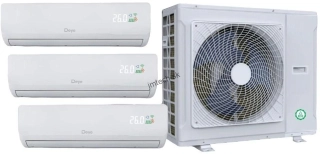 DEYE Hybridný AC/DC Solárny Multi-Split klimatizačný set, 27kW vonkajší + 3x 12kW vnútorná jednotka