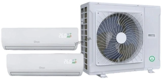 DEYE Hybridný AC/DC Solárny Multi-Split klimatizačný set, 27kW vonkajší + 2x 12kW vnútorná jednotka