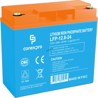 Conexpro batéria LiFePO4, 12.8V, 24Ah, Smart BMS, Bluetooth