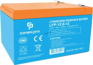 Conexpro batéria LiFePO4, 12.8V, 12Ah, Smart BMS, Bluetooth