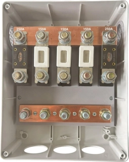 Batériová zbernica pre 3 batérie a 2 meniče vrátane 2 externých odpojovačov