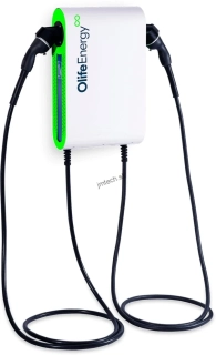 OlifeEnergy DoubleBox BASE, dobíjacia stanica s dvoma rovnými káblami, 2x 22kW